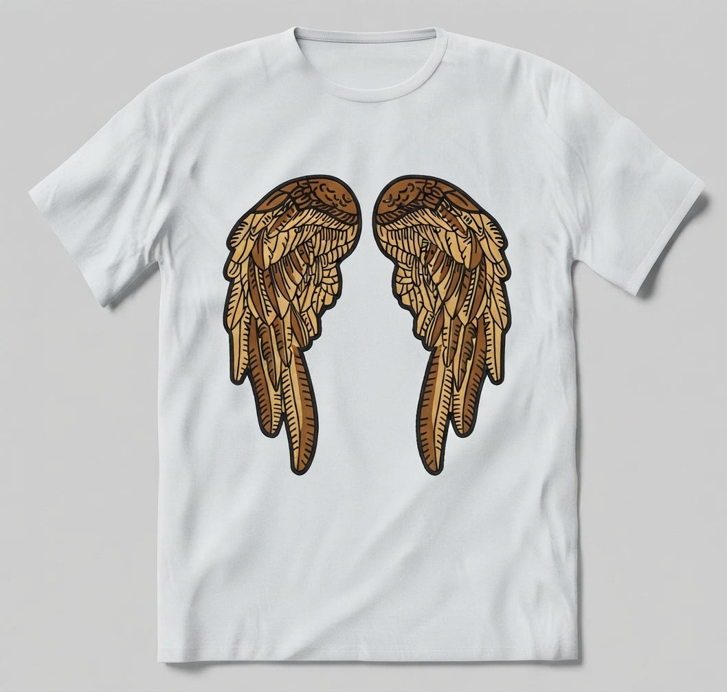 Wing Pair Back Patch Machine Embroidery Design, Detailed Angel Wings Biker Embroidery File, 6 Sizes, 8 Formats