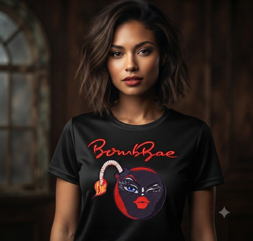 BombBae Embroidery Design, Cartoon Bomb Machine File