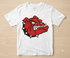 Bulldog Mascot Embroidery Design, Angry Red Bull Dog Digital File