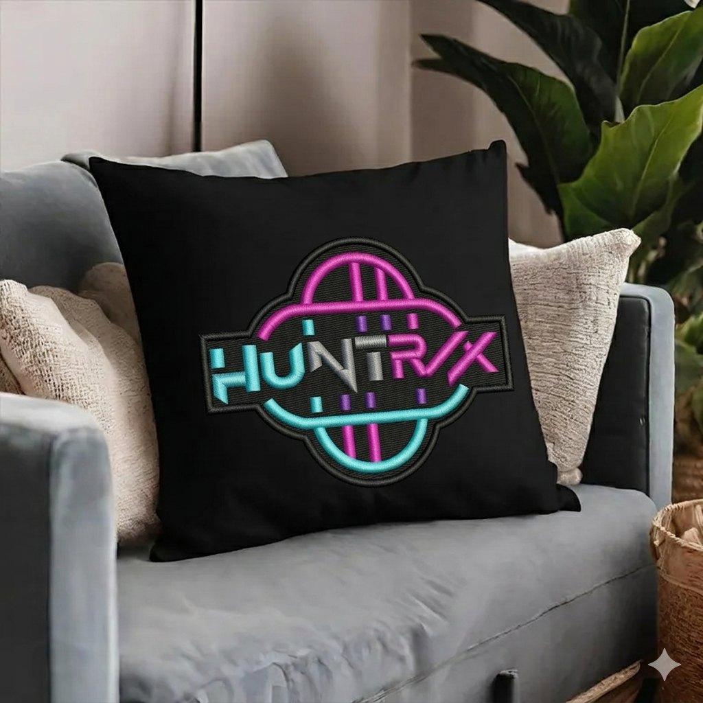 Huntrix Embroidery Patch Design, Futuristic Logo Stitch File, Gaming Style Badge Pattern