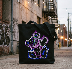 Streetwear Bear Embroidery Design, 8 Sizes & 8 Formats, Edgy Punk Machine Pattern