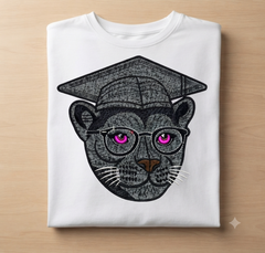 Graduation Panther Embroidery Design, Class of 2026 Mascot File