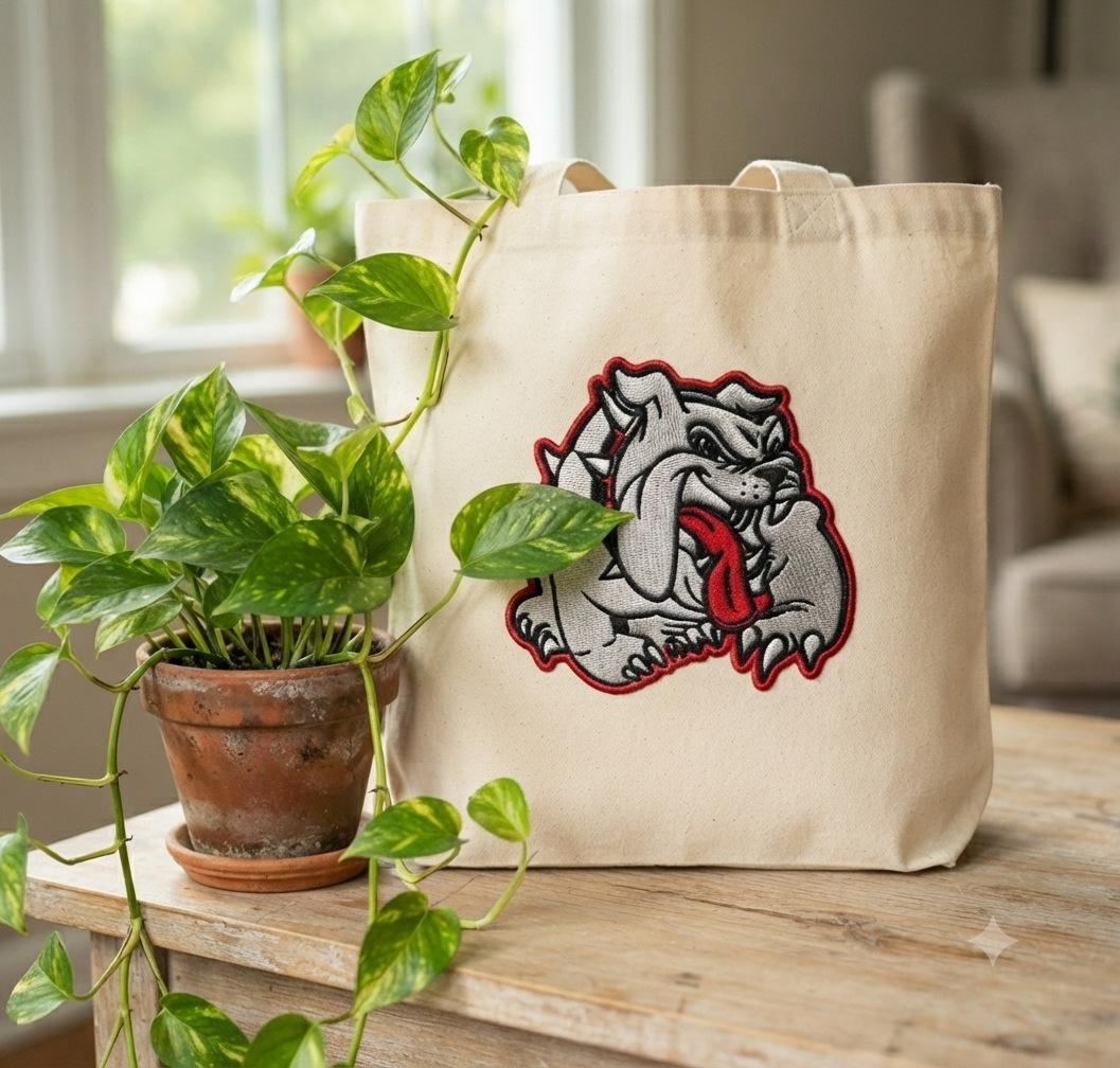 White Bulldog Embroidery Design, Bull Dog Mascot Digital File