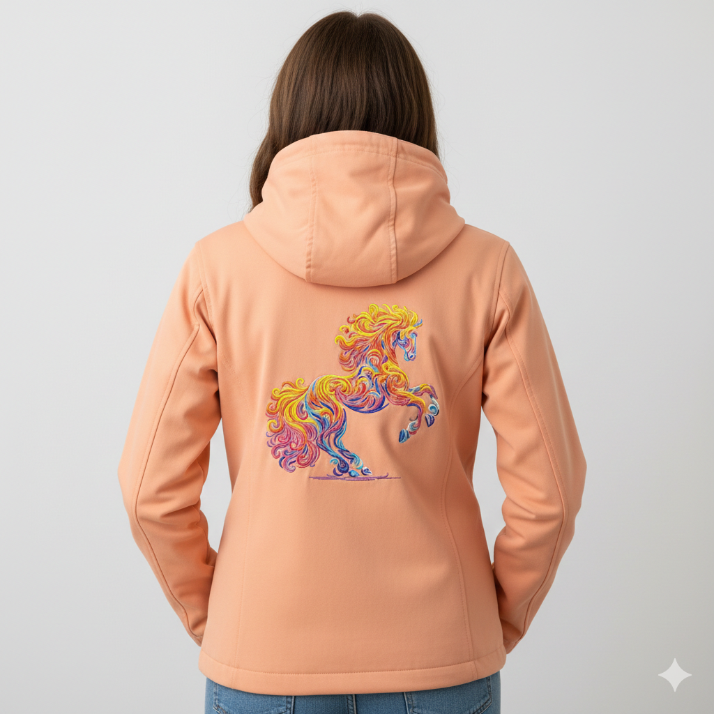 Abstract Colorful Horse Rearing Machine Embroidery Design