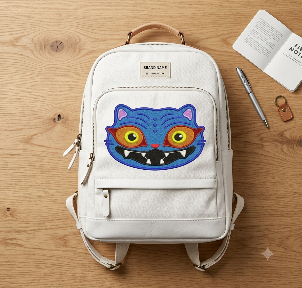 Blue Monster Cat Embroidery Design, Cartoon Beast Digital File