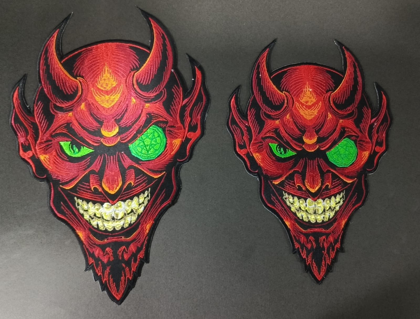 Large Devil Illuminati Face Iron-On Back Patch | Occult & Mystic Applique