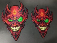Large Devil Illuminati Face Iron-On Back Patch | Occult & Mystic Applique