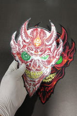 Large Devil Illuminati Face Iron-On Back Patch | Occult & Mystic Applique