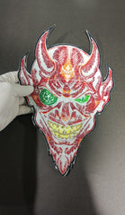 Large Devil Illuminati Face Iron-On Back Patch | Occult & Mystic Applique