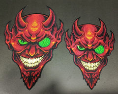 Large Devil Illuminati Face Iron-On Back Patch | Occult & Mystic Applique