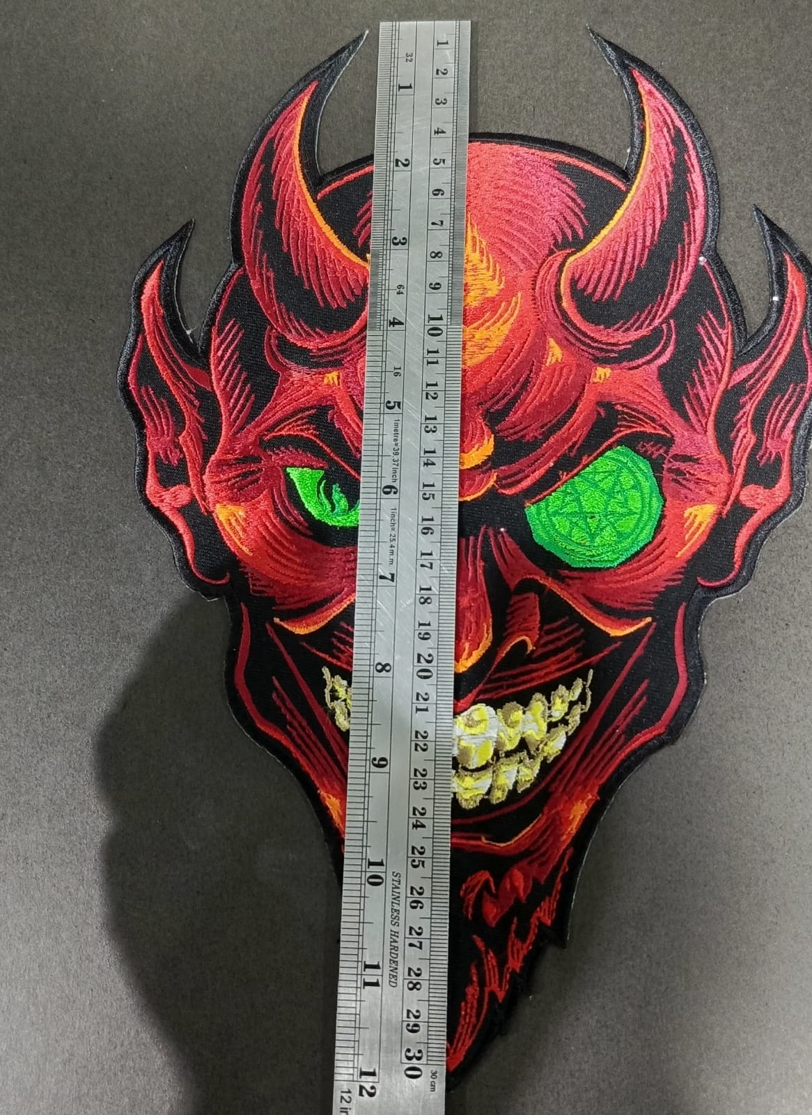 Large Devil Illuminati Face Iron-On Back Patch | Occult & Mystic Applique