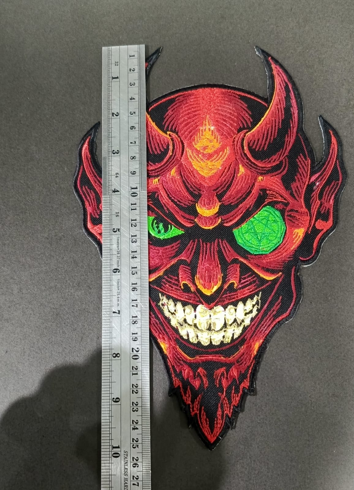 Large Devil Illuminati Face Iron-On Back Patch | Occult & Mystic Applique