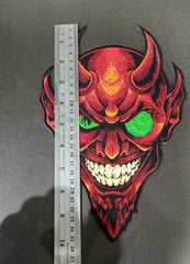 Large Devil Illuminati Face Iron-On Back Patch | Occult & Mystic Applique