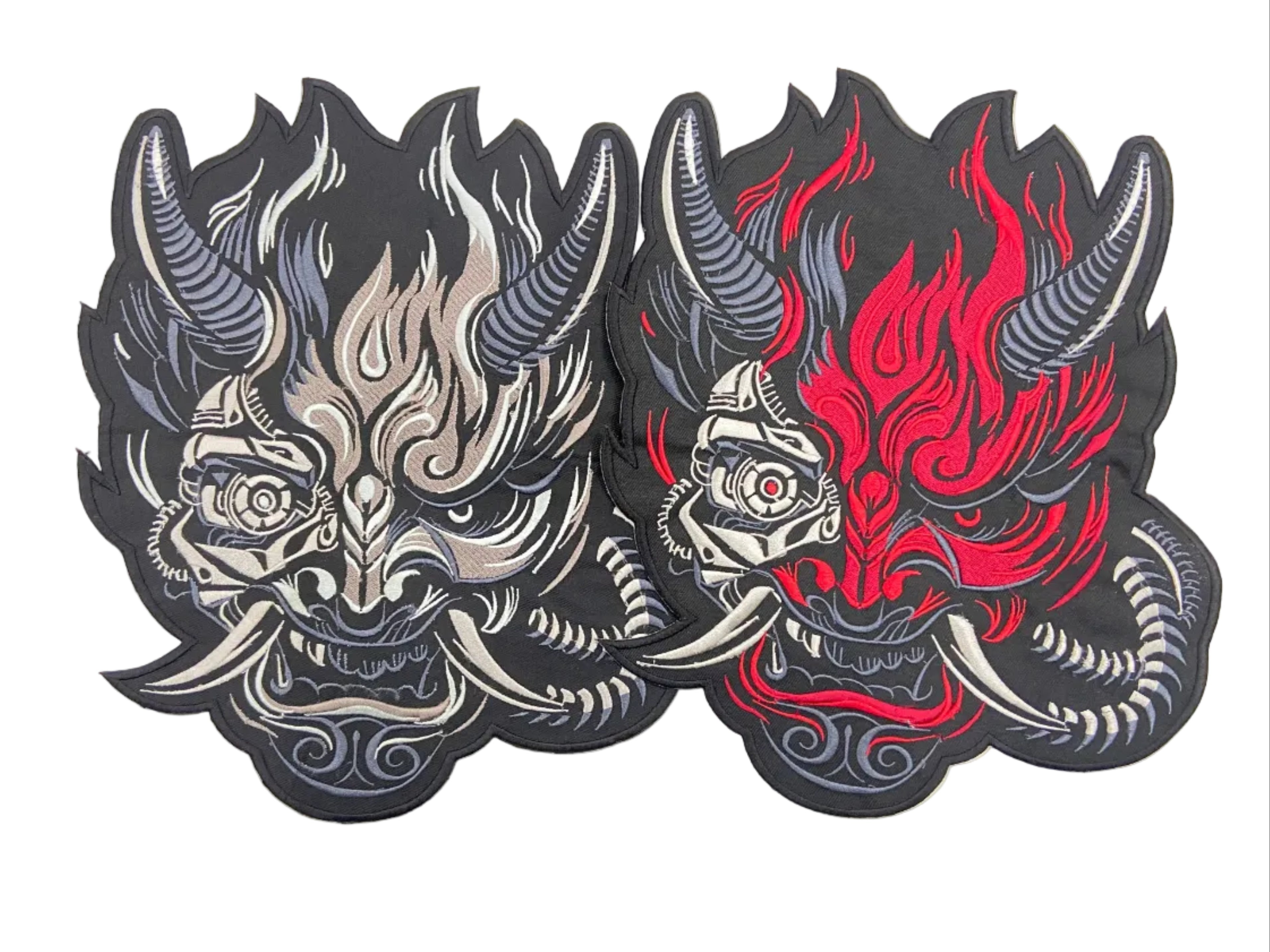 Cyber punk large back patch red and grey cyber punk patches