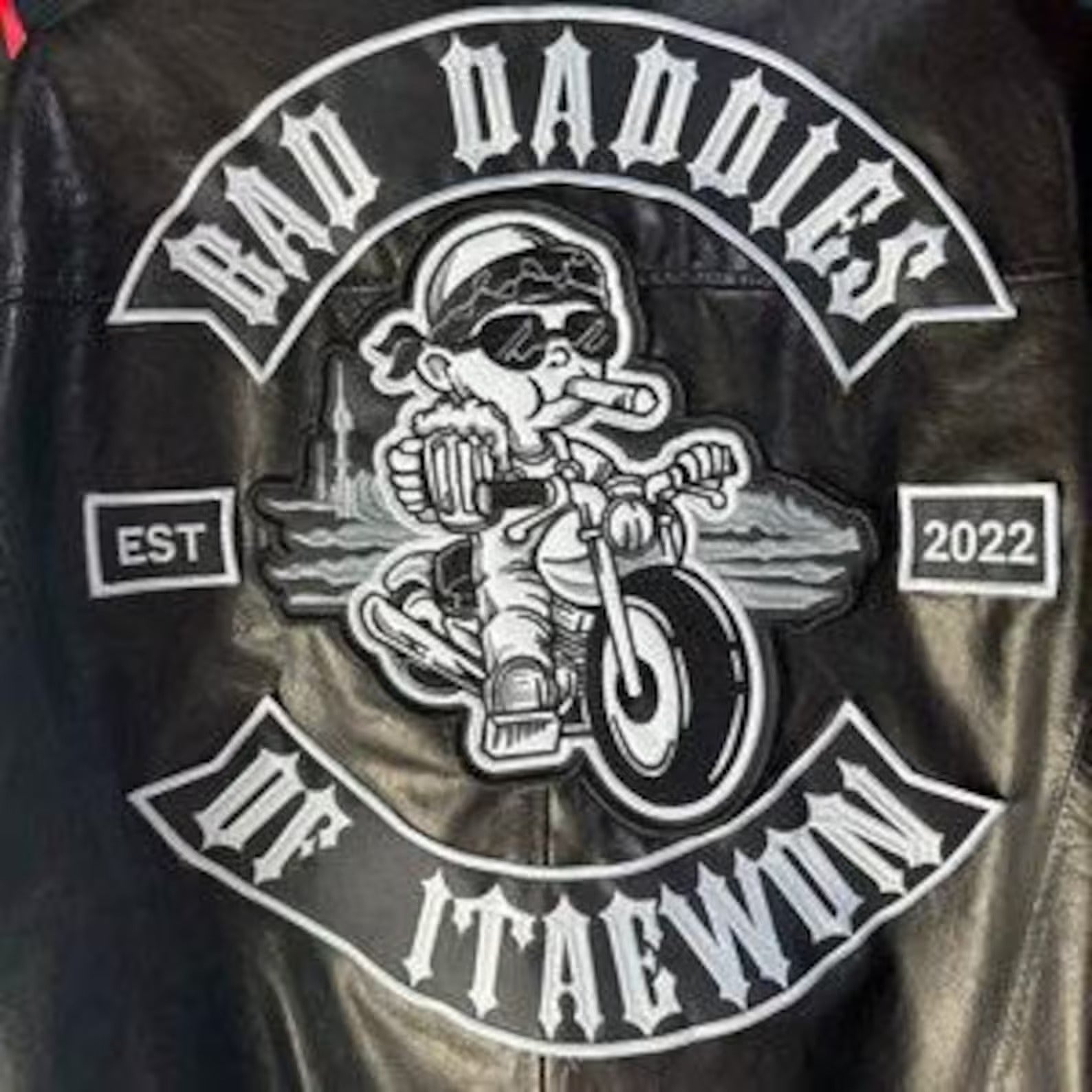 Custom Embroidered Biker Patch Set: Large Motorcycle Jacket Patches, Reflector Patches
