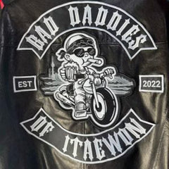 Custom Embroidered Biker Patch Set: Large Motorcycle Jacket Patches, Reflector Patches