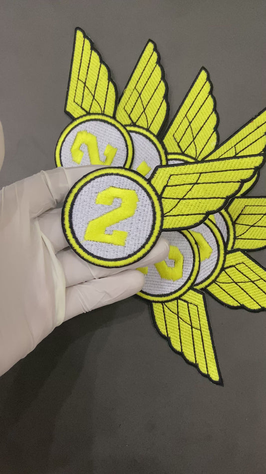 2 Biker Winged Embroidered Patch | Motorcycle Riding Badge
