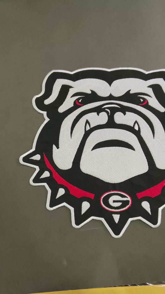 Georgia Bulldogs Embroidered Patch Set | Large UGA Mascot Back Patch, Small Bull Dog, Vintage UGA, White SEC, Power G | Individual or Full Set