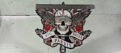 Large Skull Floral Iron-On Back Patch  | Gothic Rose Skull Applique for Jackets & Vests